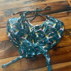 Kortni Jeane Teal Cockatiel Bird All Tied Up Top